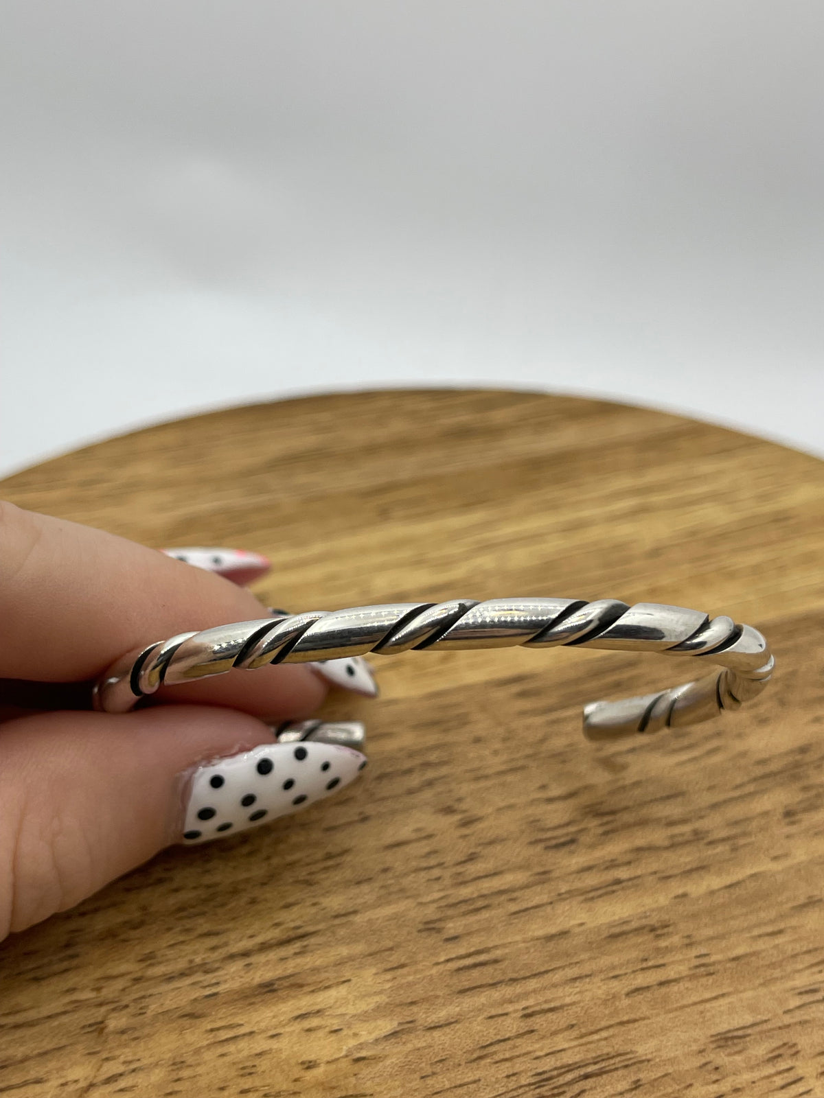 Silver Twisted Stacker Cuff by Elaine Tahe, Navajo