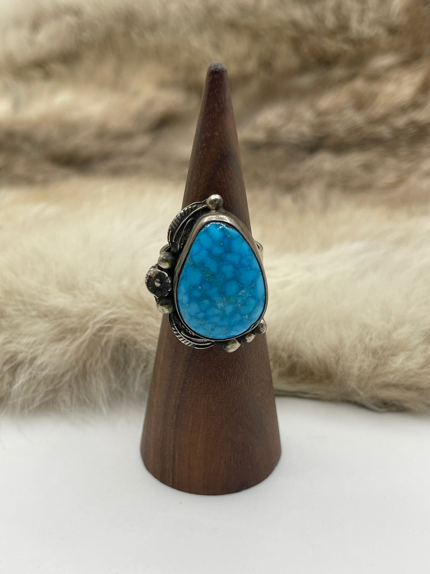 6.5 Kingman Web Turquoise Ring