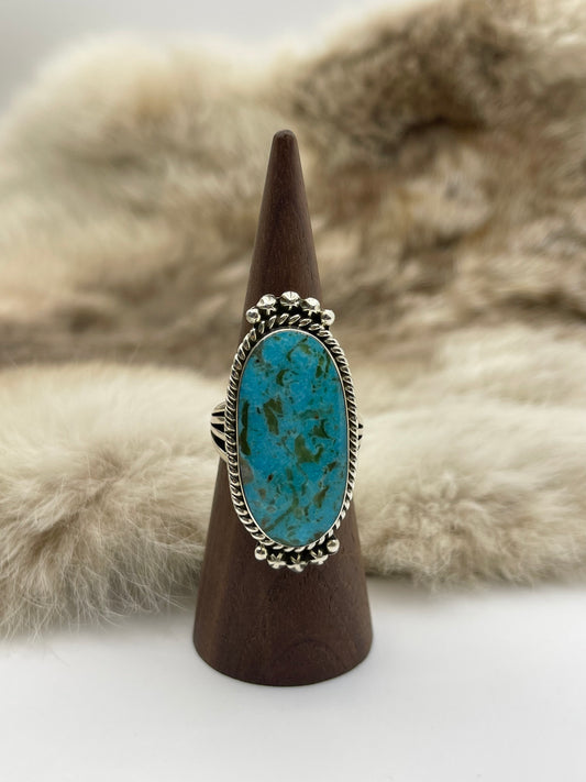 9.0 King Turquoise Ring by Michael Yazzie, Navajo