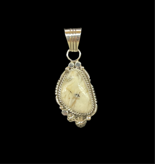 White Buffalo Pendant by Daniel Benally, Navajo