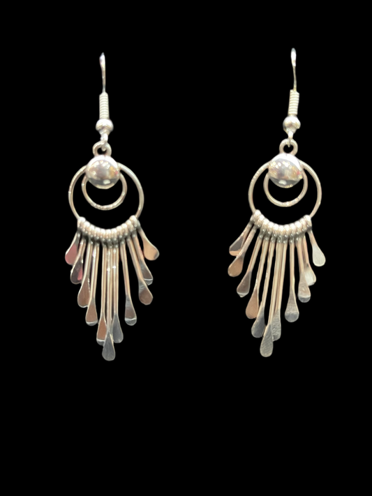 Sterling Silver Dream Catcher Dangle Earrings by Paulina Armstro, Navajo