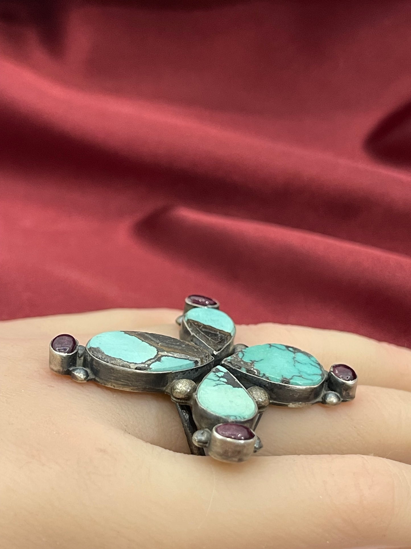8.0 Turquoise & Purple Spiny Oyster Shell Ring