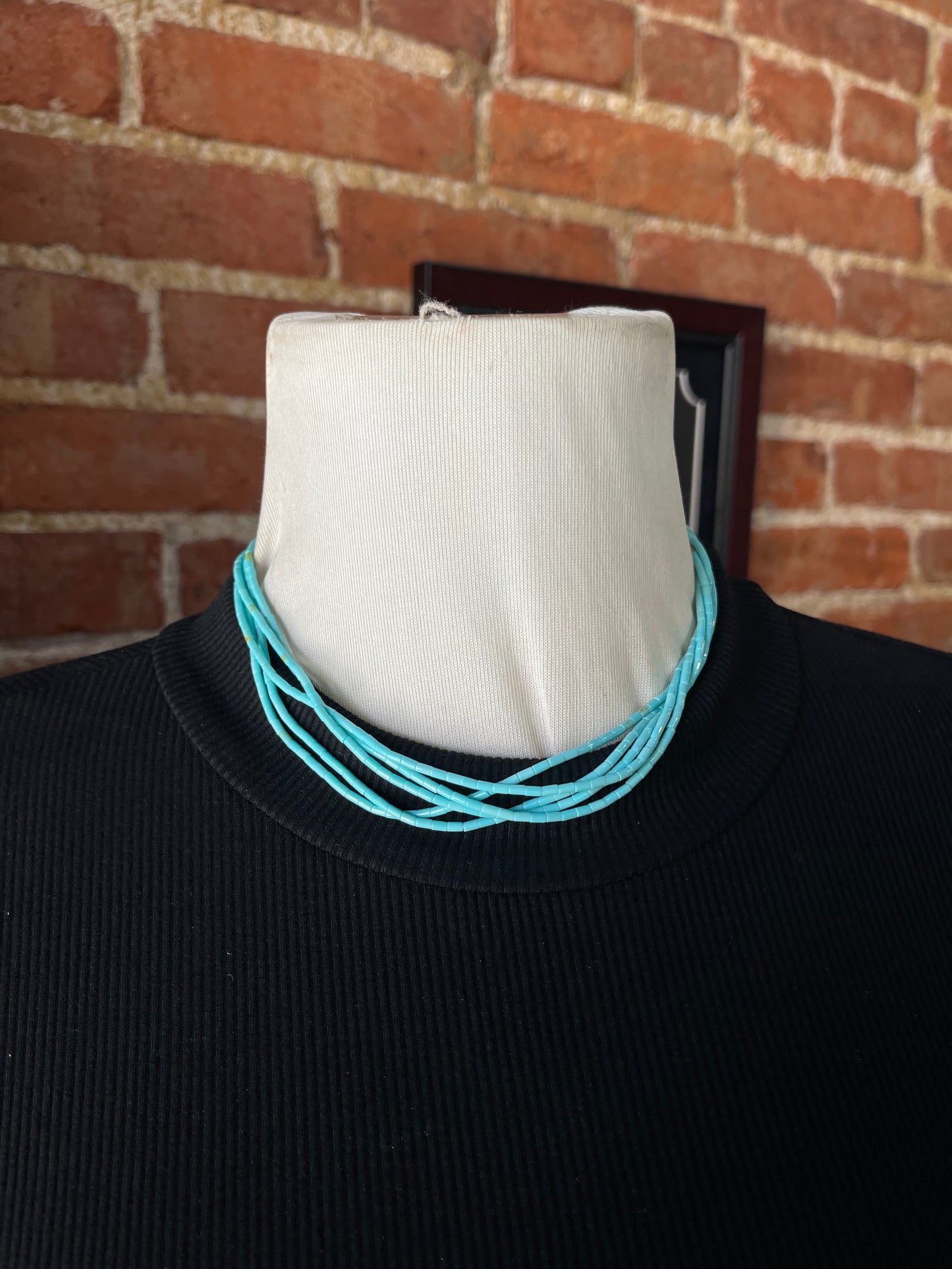 16" 5 Strand Turquoise Beaded Necklace
