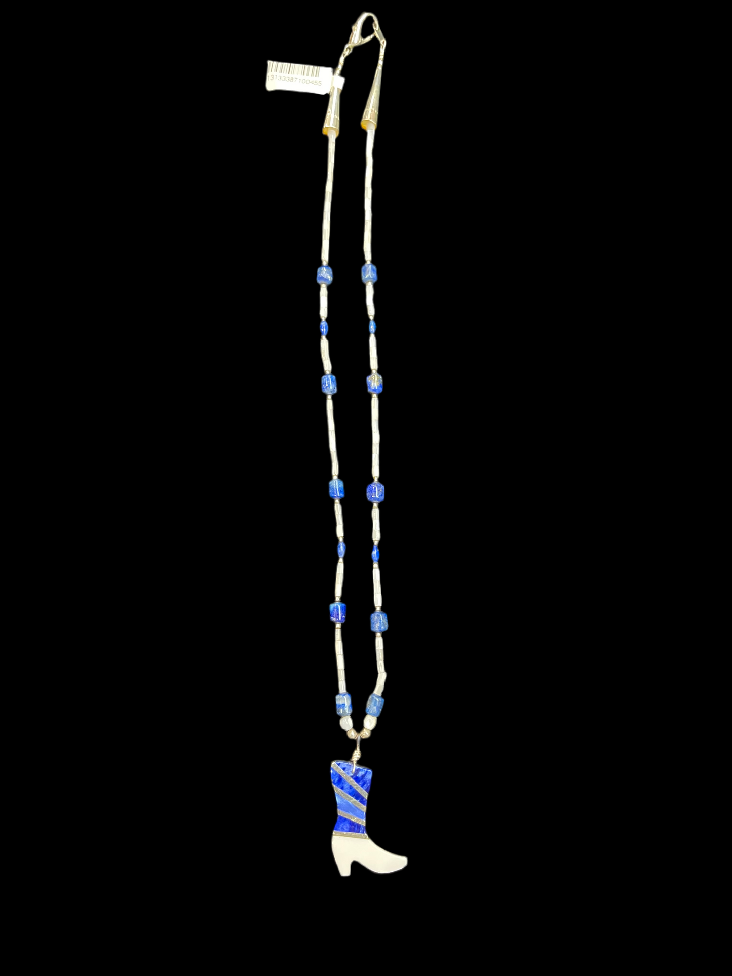 Santo Domingo Mother of Pearl and Denim Lapis Necklace