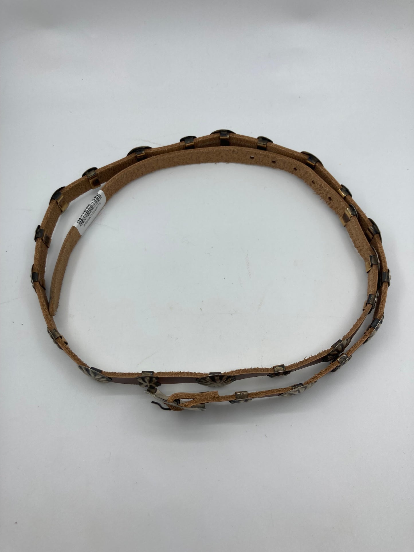 36" Leather Concho Hat Band by Joan Begay, Navajo