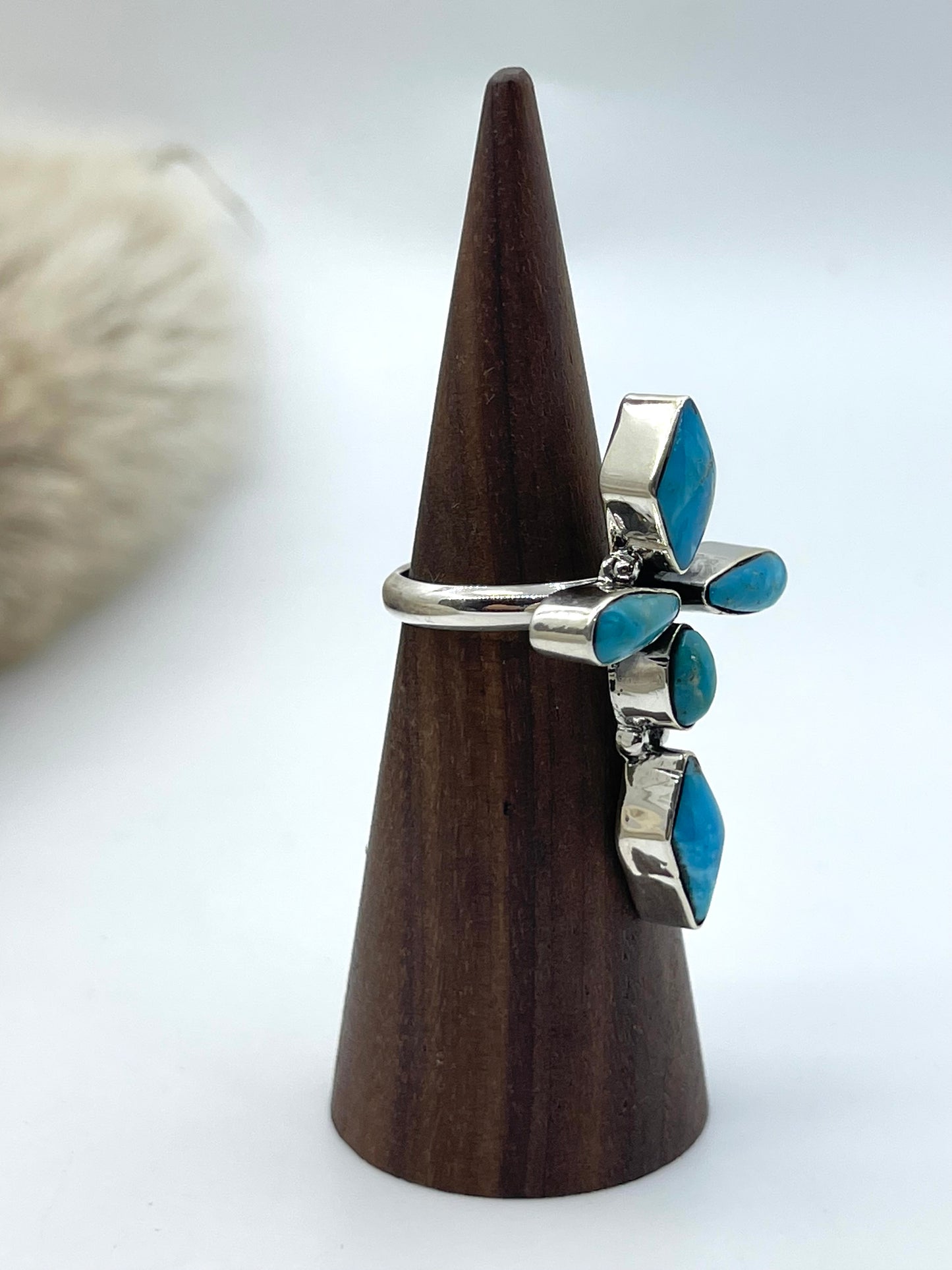 6.0 Cross Turquoise Ring by Harold