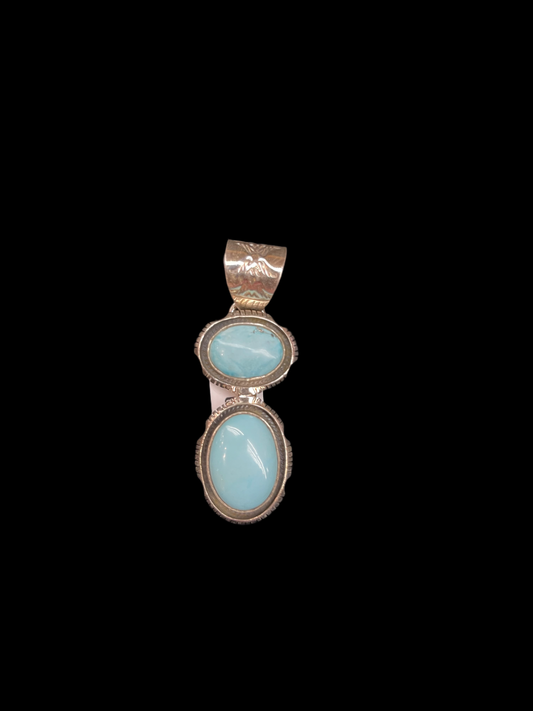 2 Stone Turquoise Pendant