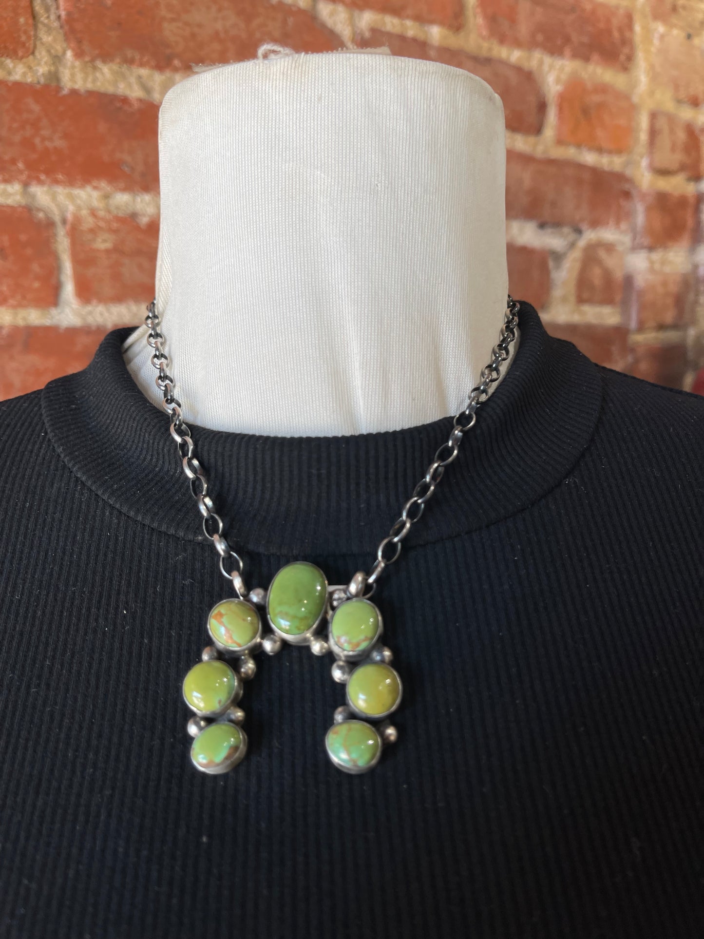 LOT 14 C 10/19 16" Turquoise Naja by Augustine Largo, Navajo