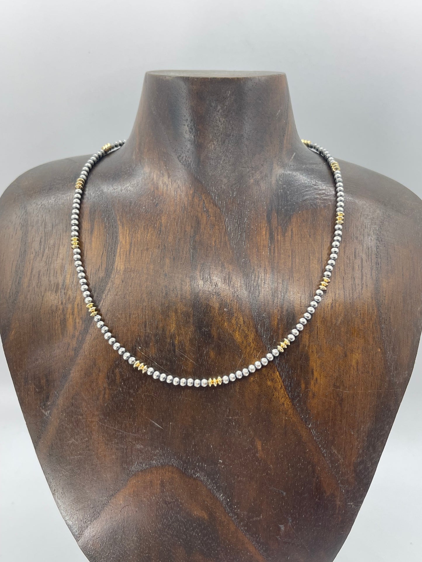 16"+2" 3mm Silver and 14k Gold Filled Necklace