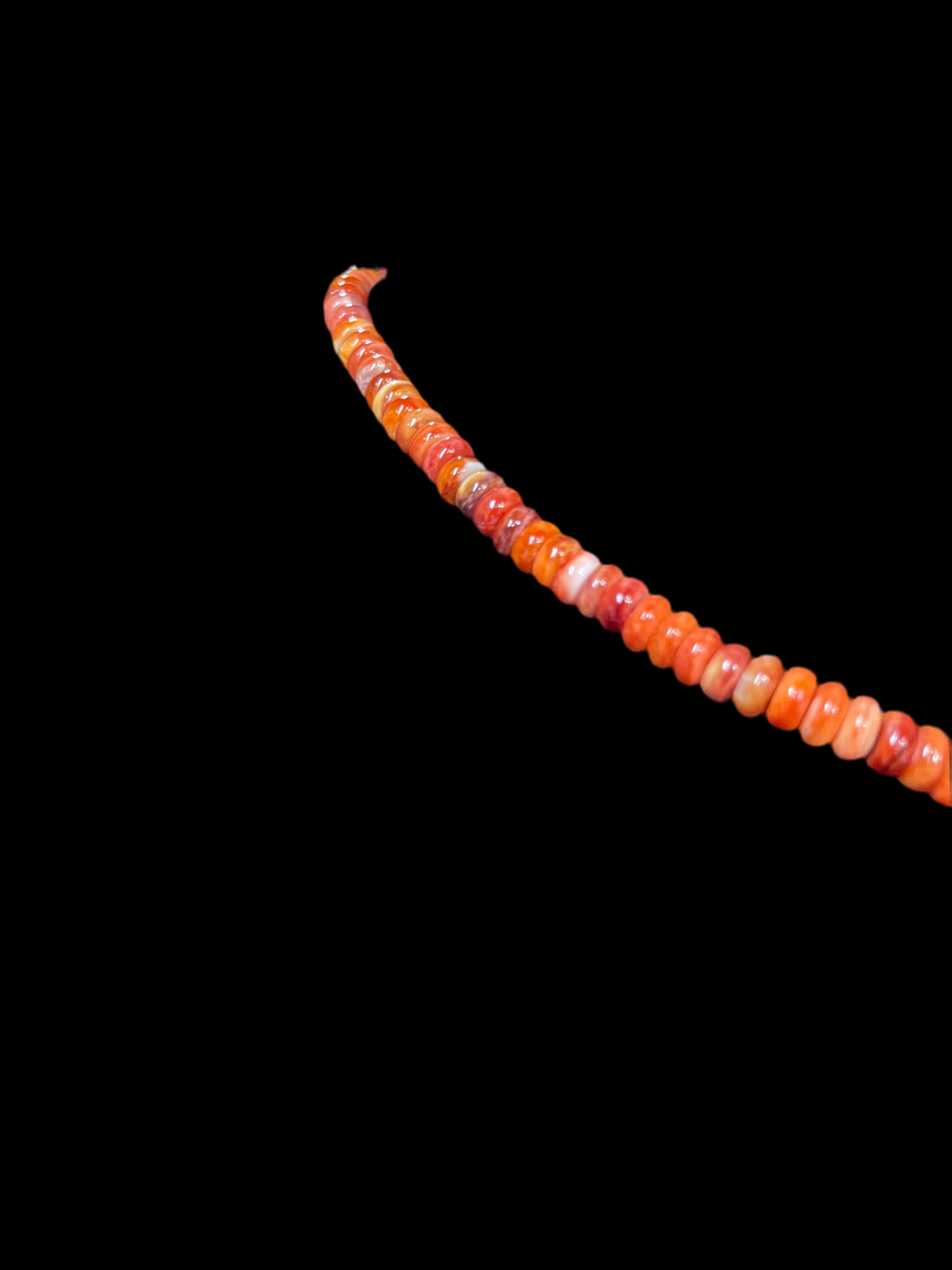 16" Dark Orange Spiny Oyster Shell Necklace