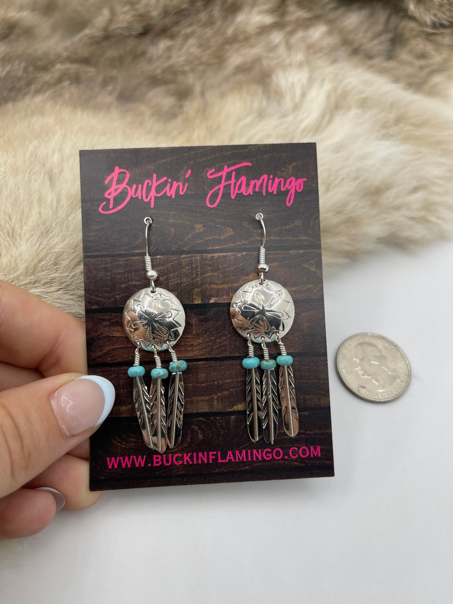 CONCHO DREAMCATCHER WITH FEATHERS BY EMILIA TSOSIE, NAVAJO