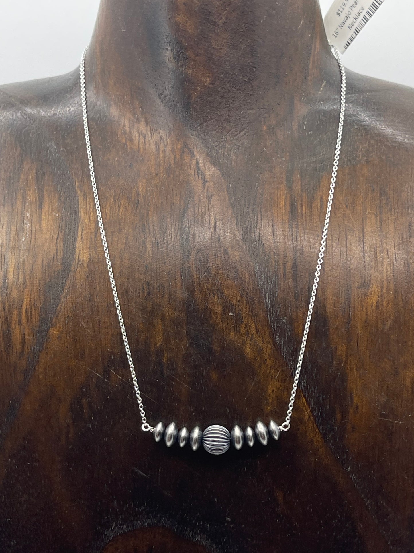 16" Navajo Pearls Bar Necklace