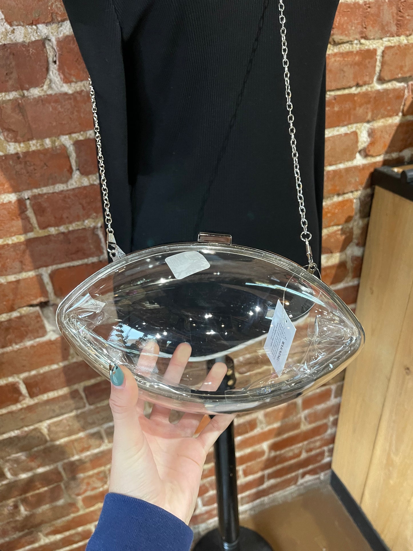 Clear Football Clutch Purse