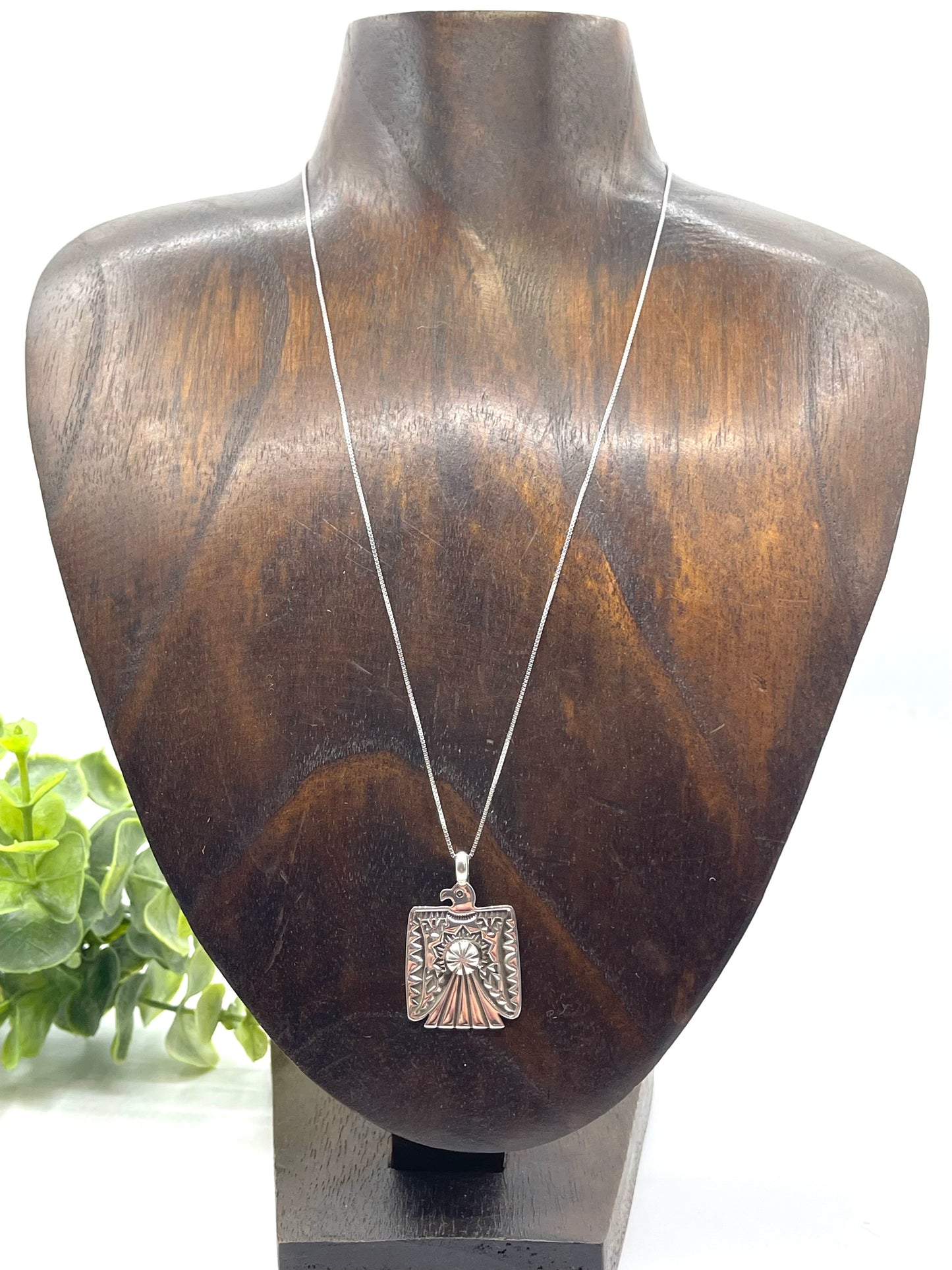 18" Thunderbird Pendant Necklace by Darrell Cadman, Navajo