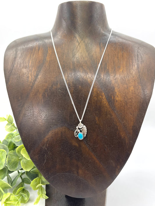 16" Turquoise Pendant Necklace