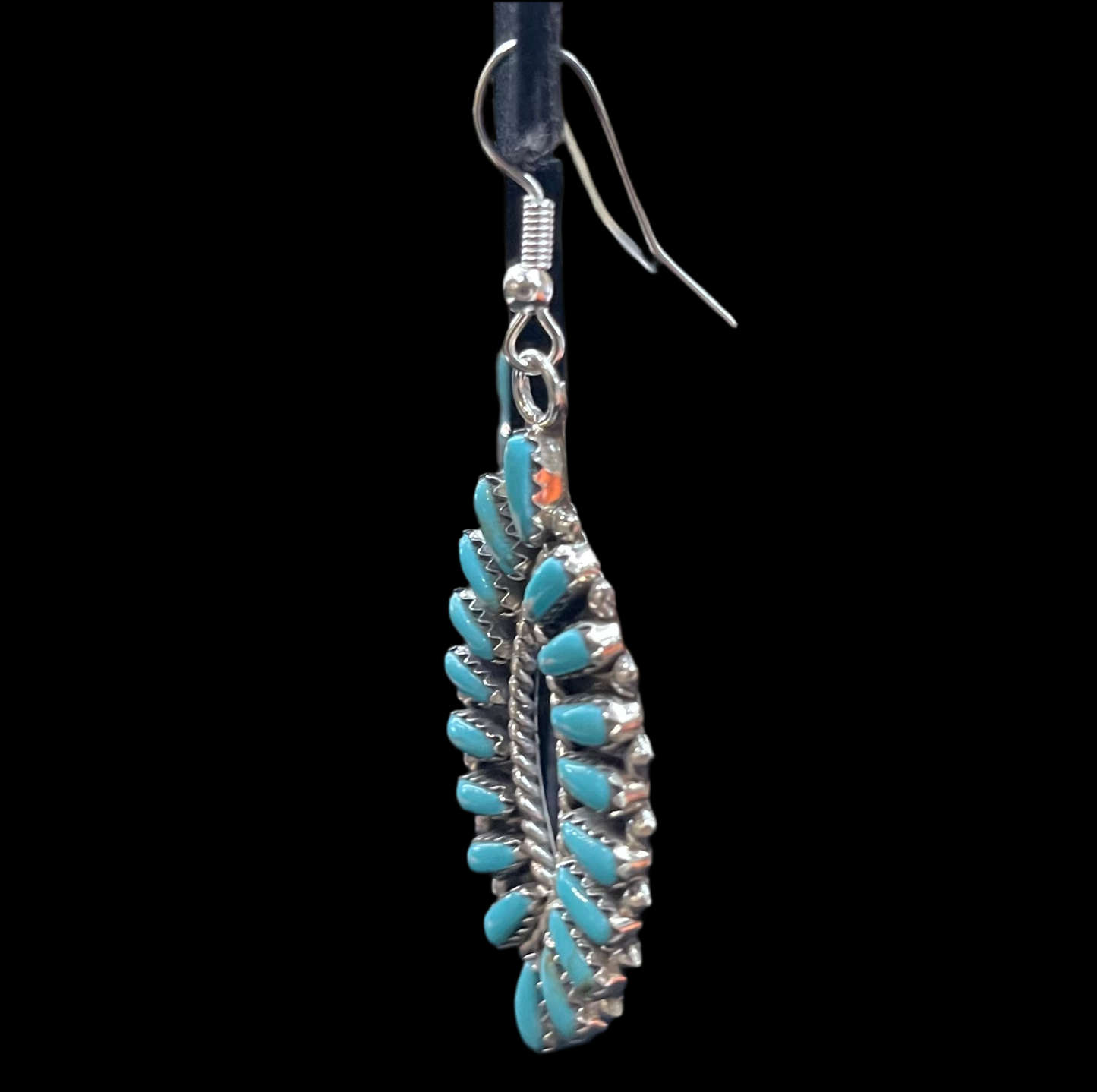 Multi-Stone Turquoise Hook Dangle Earrings by Tamara Benally, Navajo