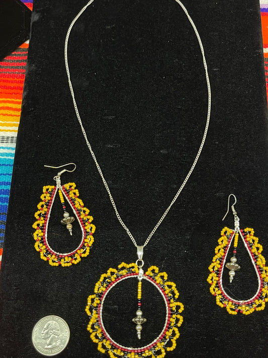 2 Piece Beaded Necklace and Earrings