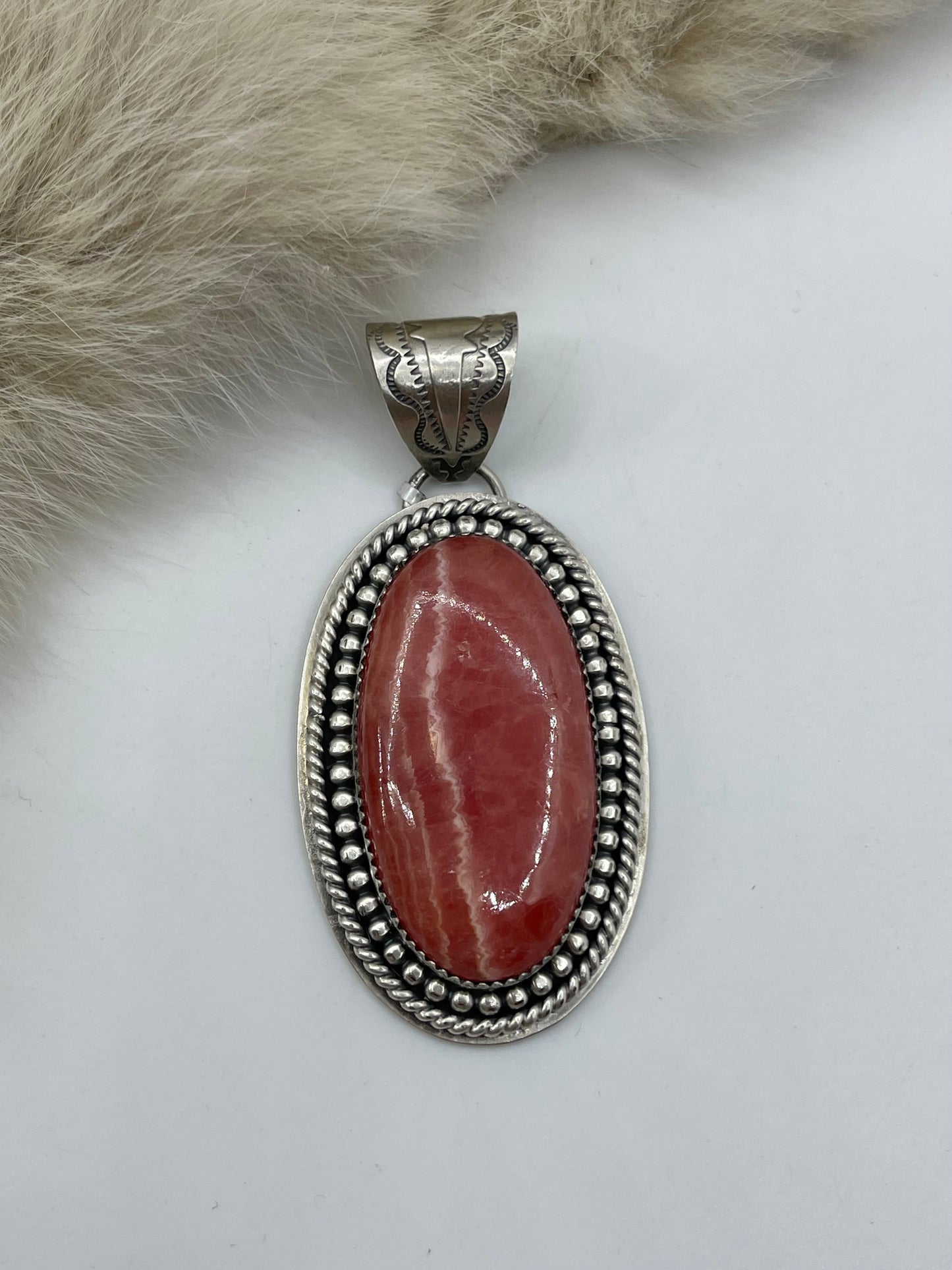RHODOCHROSITE PENDANT 10 MM BAIL JEFF LARGO, NAVAJO