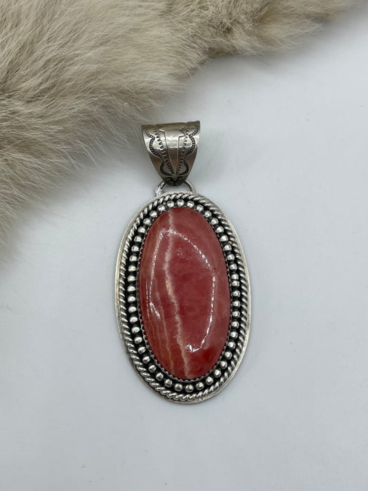 RHODOCHROSITE PENDANT 10 MM BAIL JEFF LARGO, NAVAJO