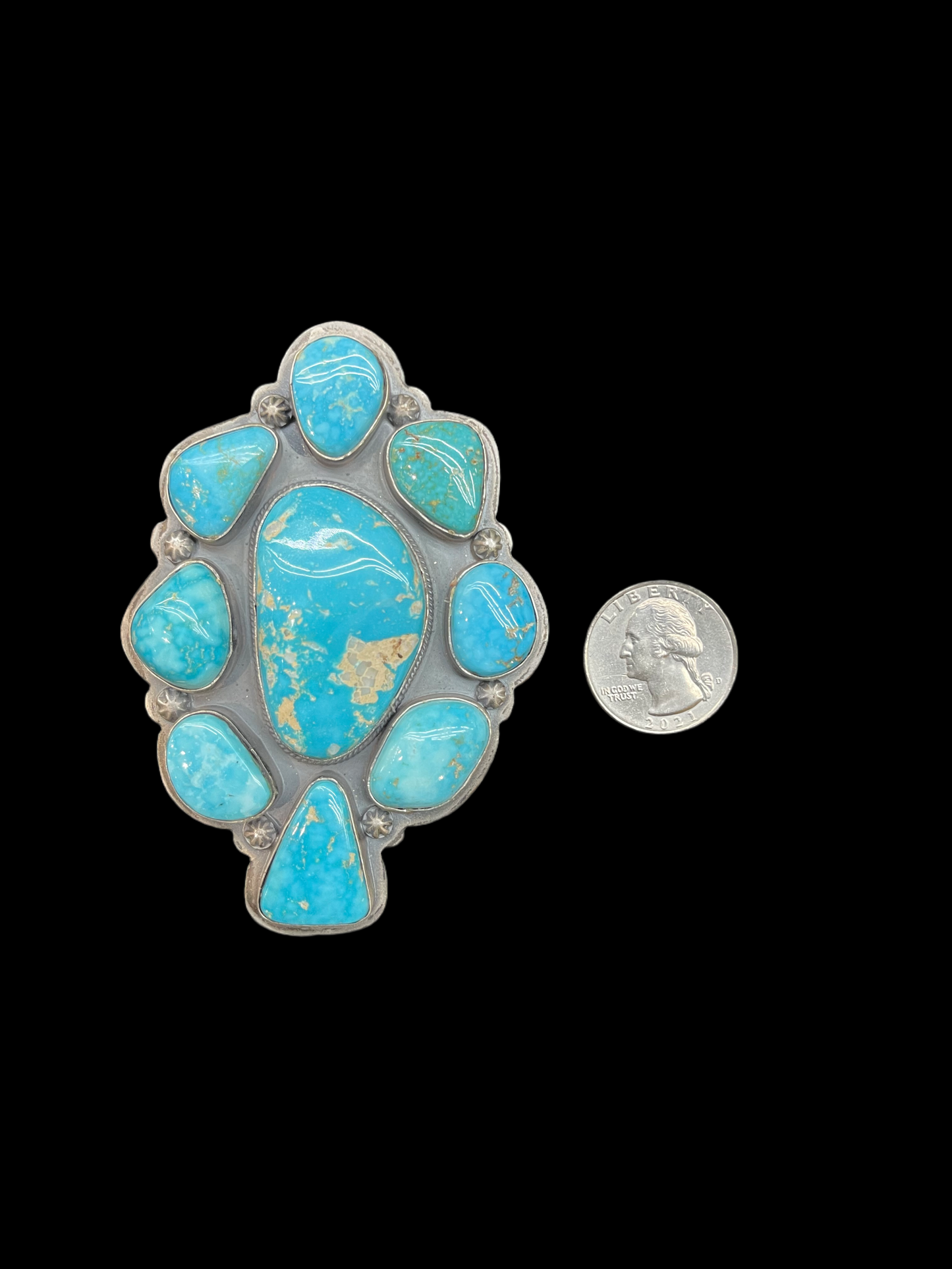 Whitewater Turquoise Adjustable Ring by Steven Nez, Navajo