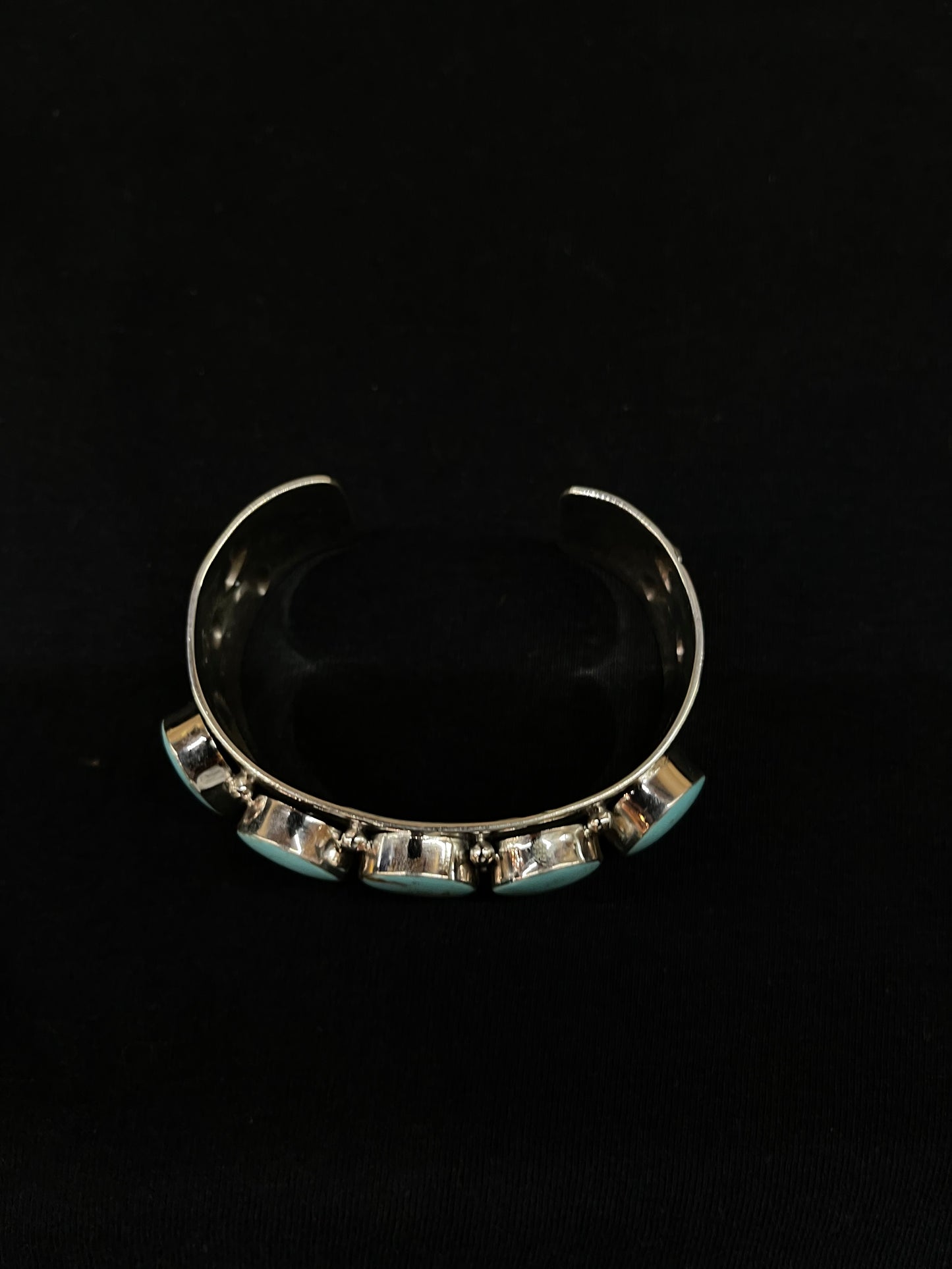 7" 5 Stone Kingman Turquoise Cuff by Jeremy Delgarito, Navajo