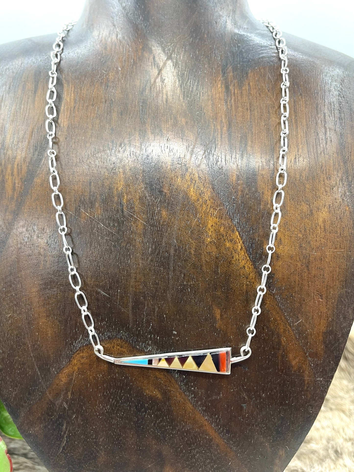 18" Inlay Necklace by Tammy Qualoo, Zuni