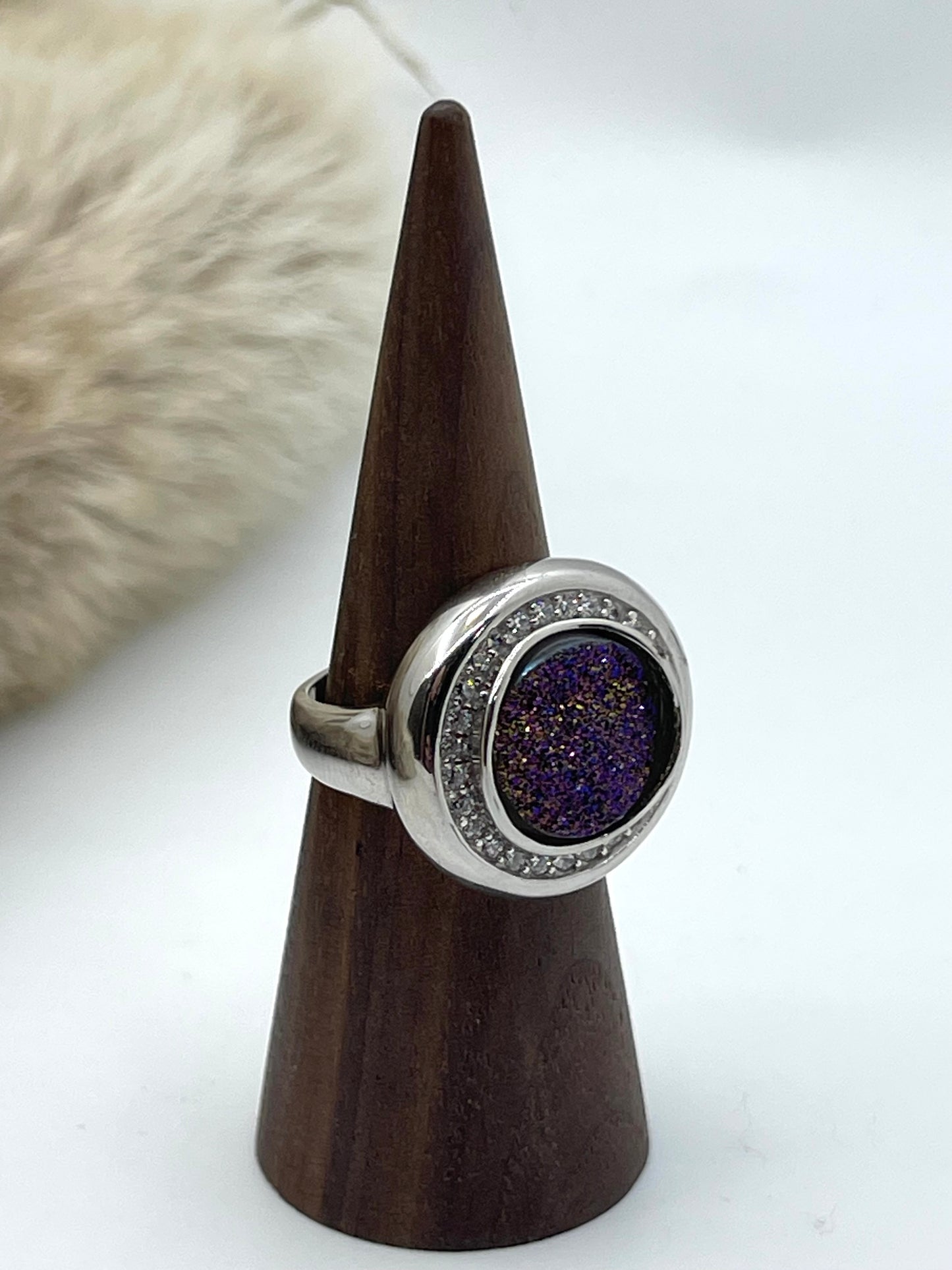 9.0 Purple Druzy Ring
