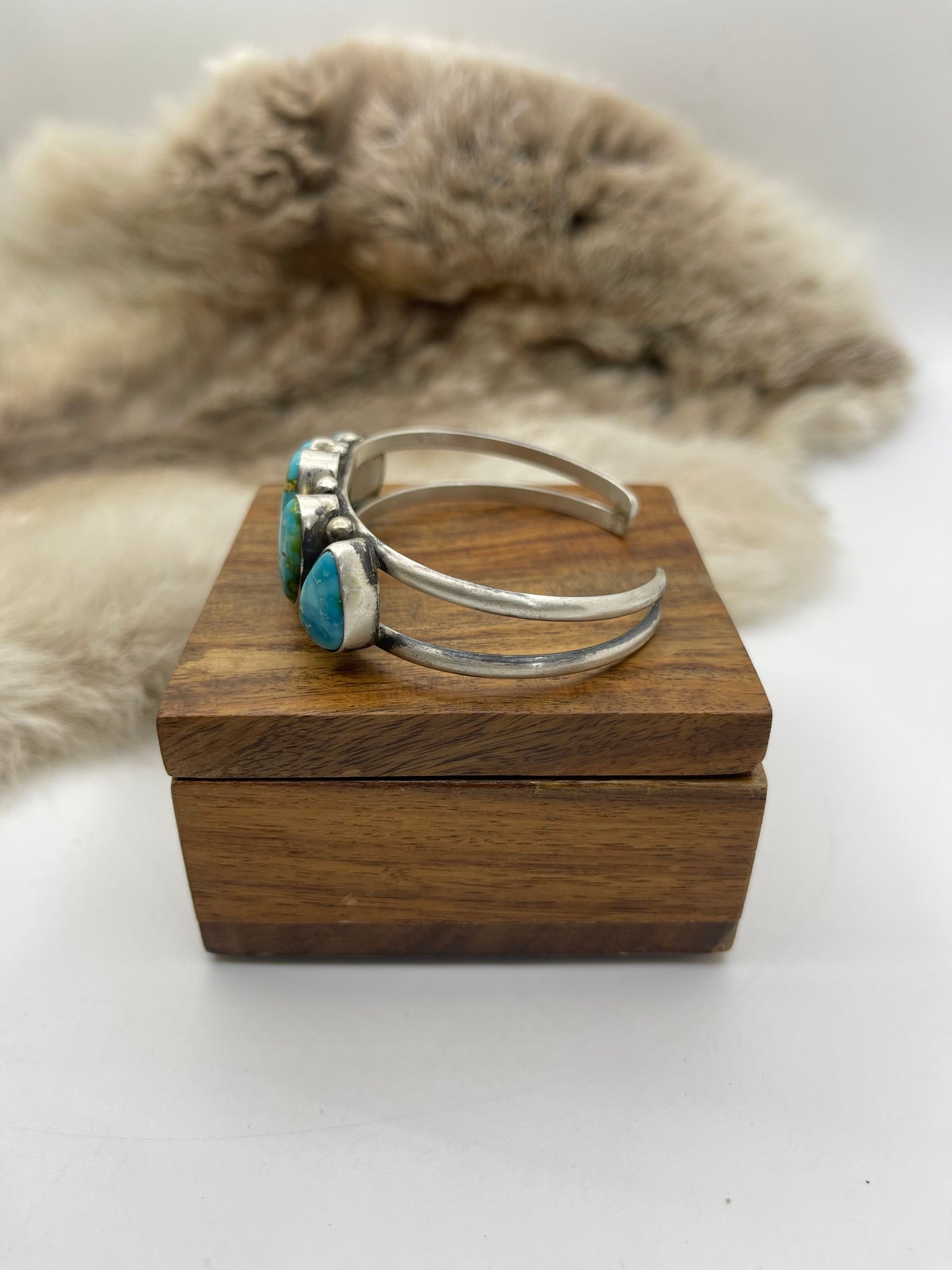 5.5”-7.25” 5 Stone Sonoran Gold Turquoise Cuff by Augustine Largo, Navajo