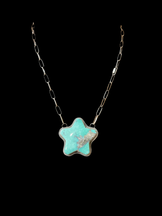 18” Turquoise Star Necklace by John Nelson, Navajo