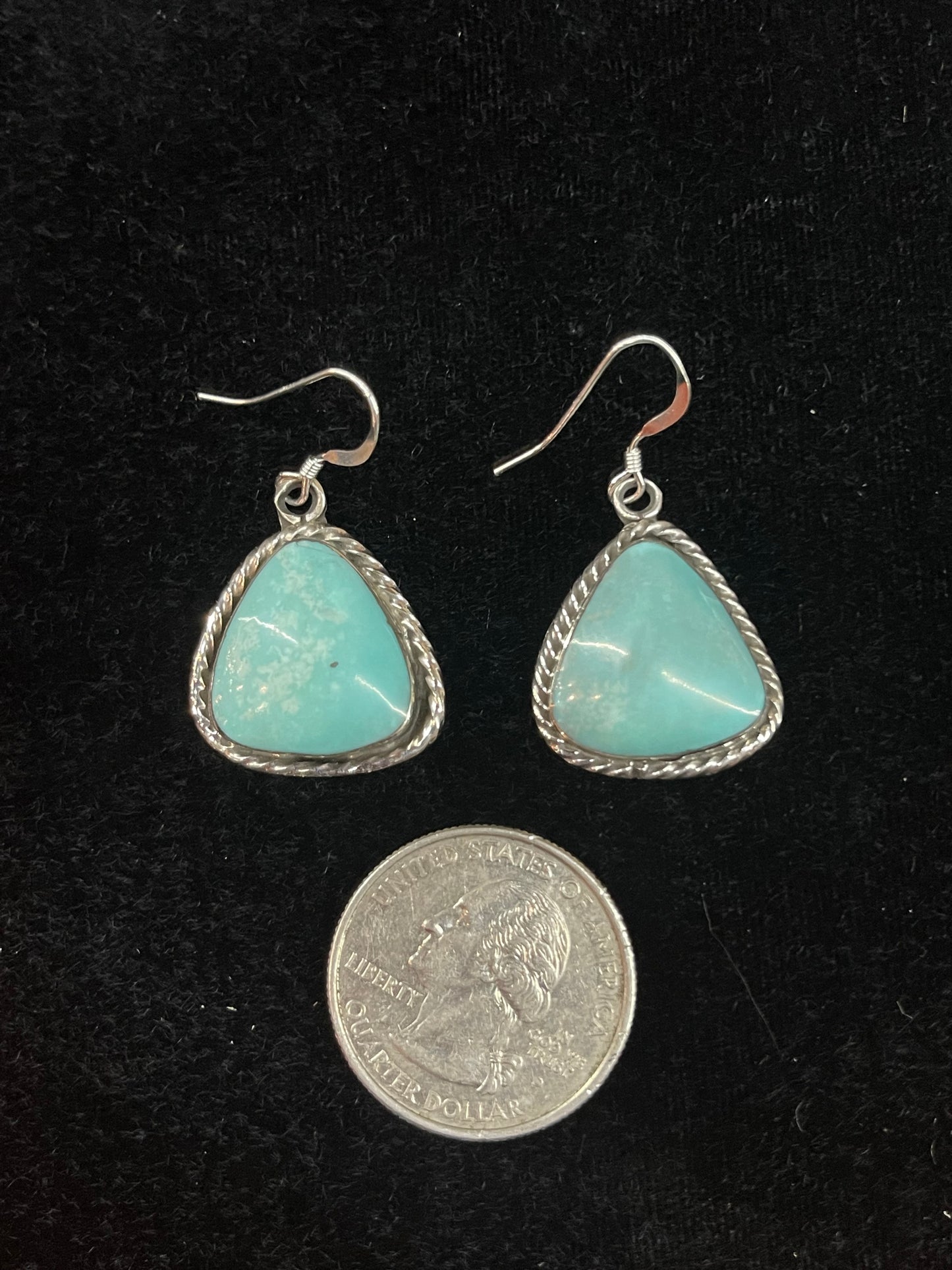 Turquoise Dangle Earrings by Ryntanna Yazzie, Navajo