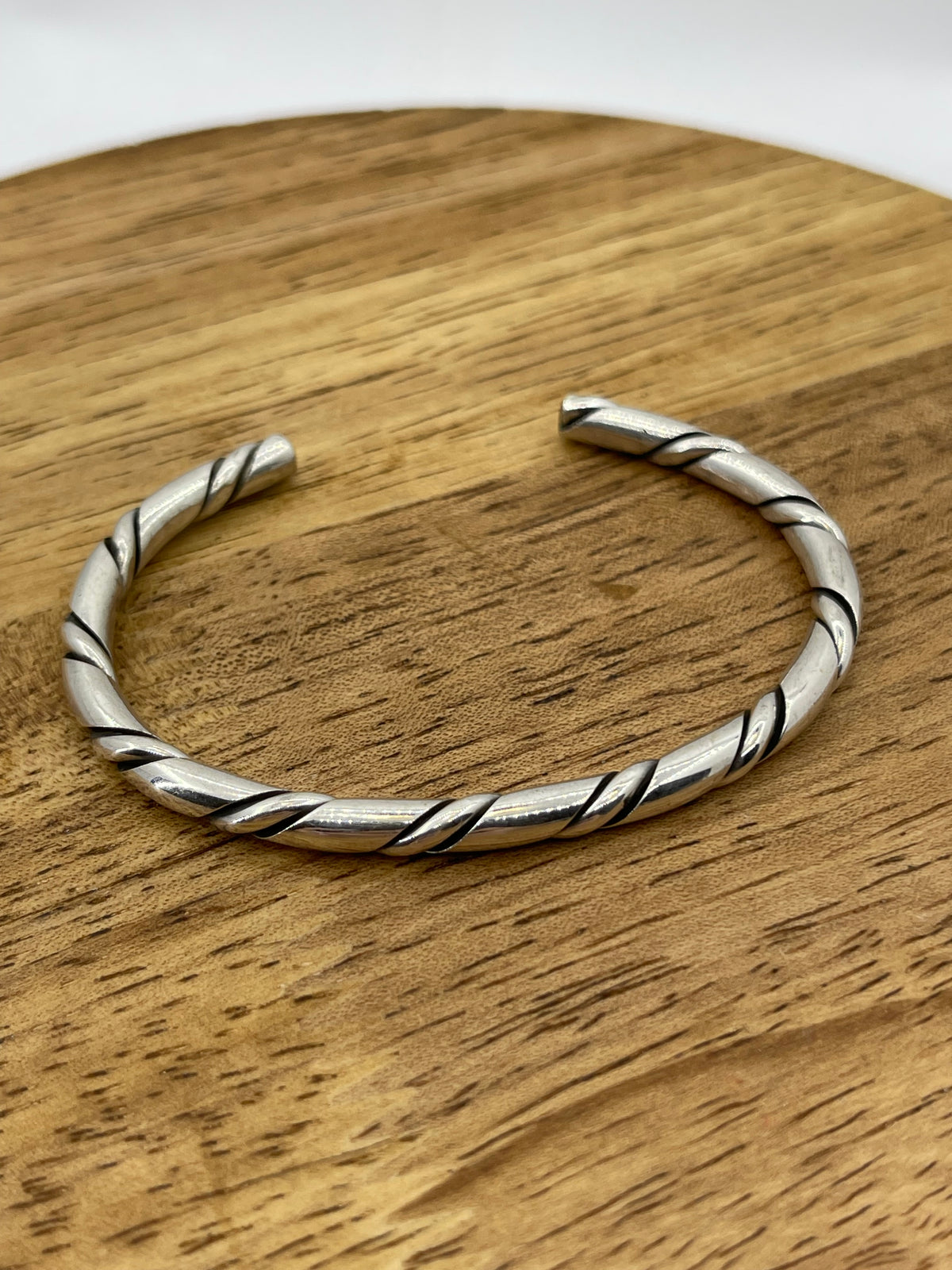 Silver Twisted Stacker Cuff by Elaine Tahe, Navajo