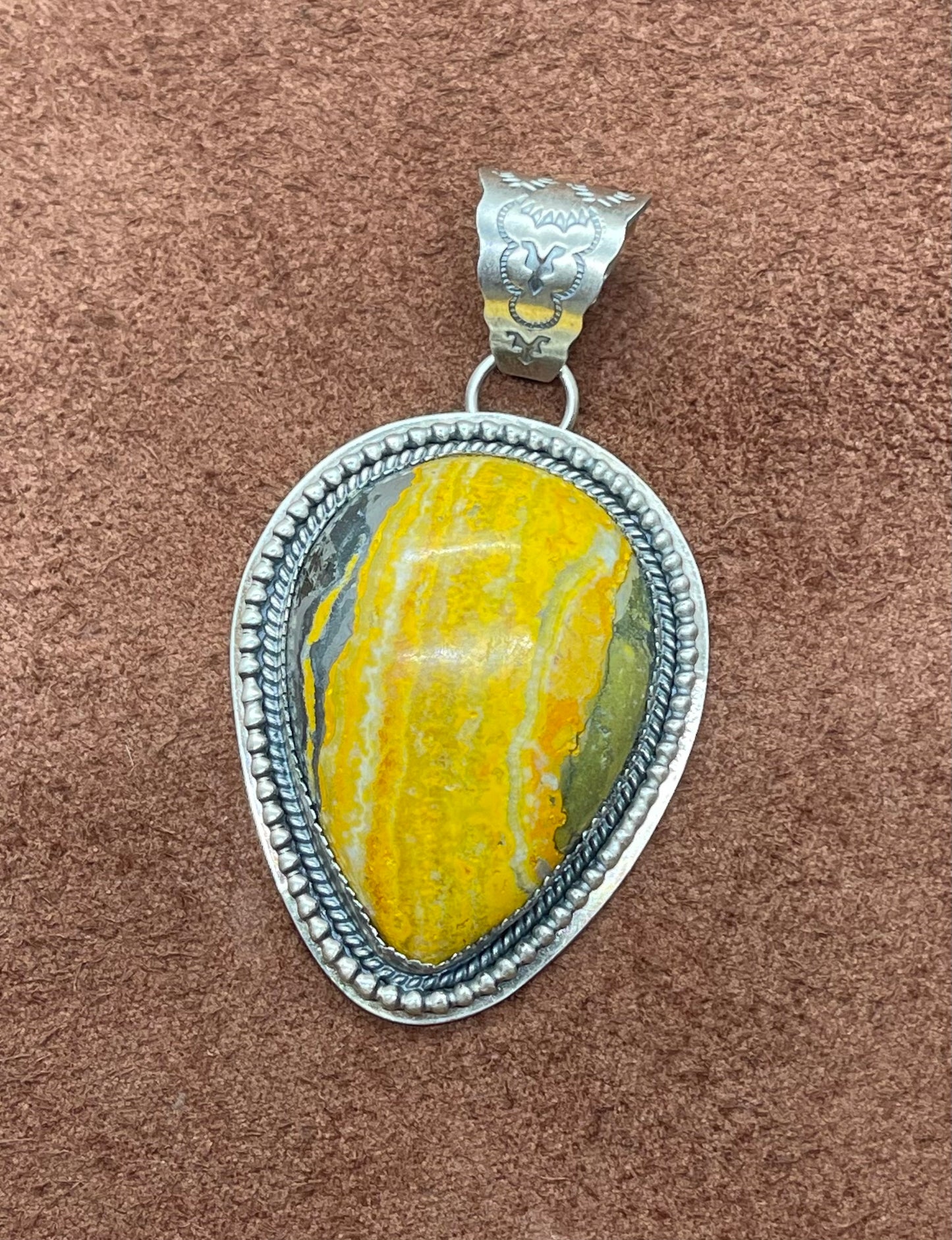 11.2mm Bail Bumblebee Jasper Pendant by Kevin Begay, Navajo