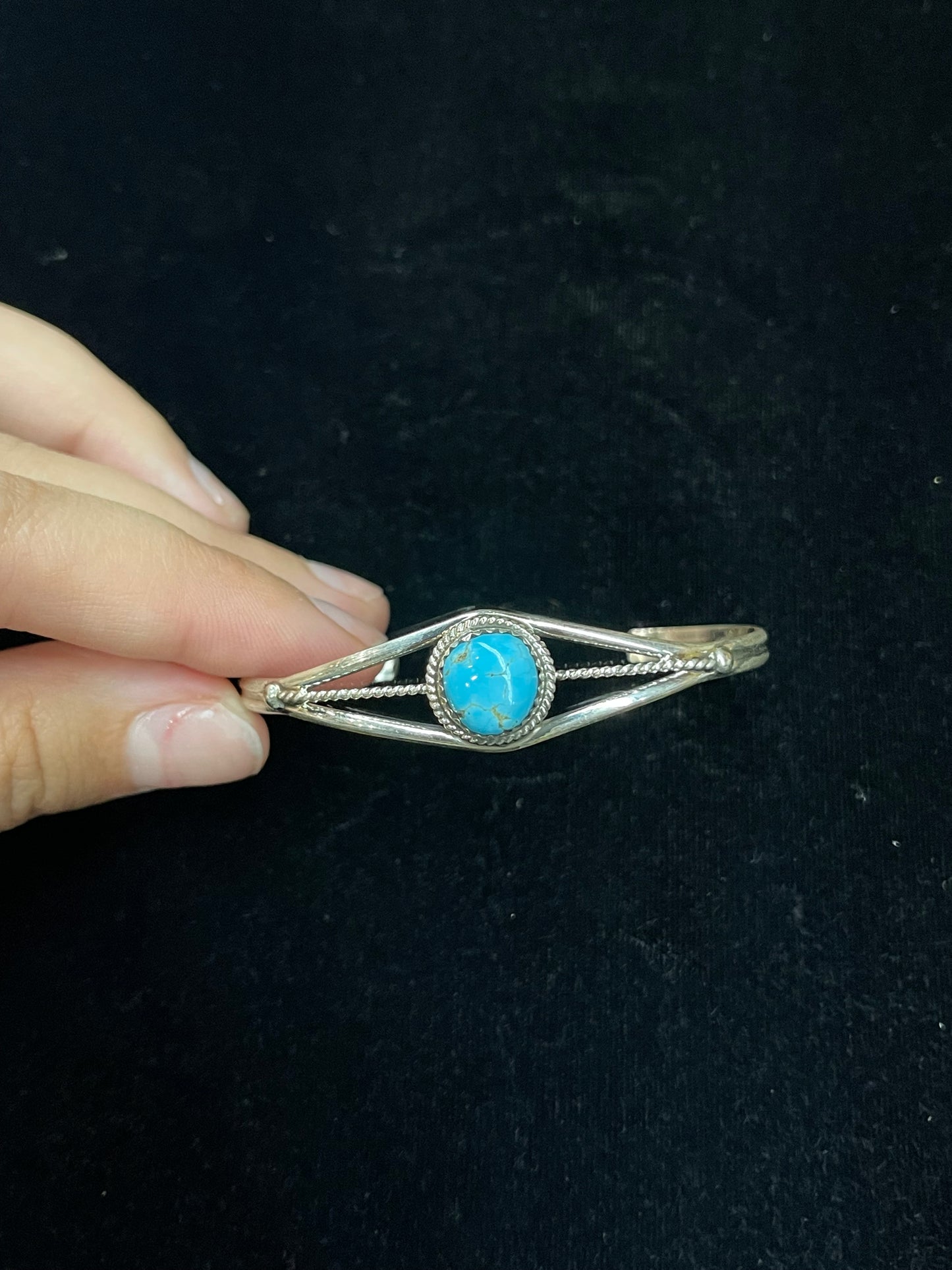 5"-6 1/2" Kingman Turquoise Cuff, Navajo Made
