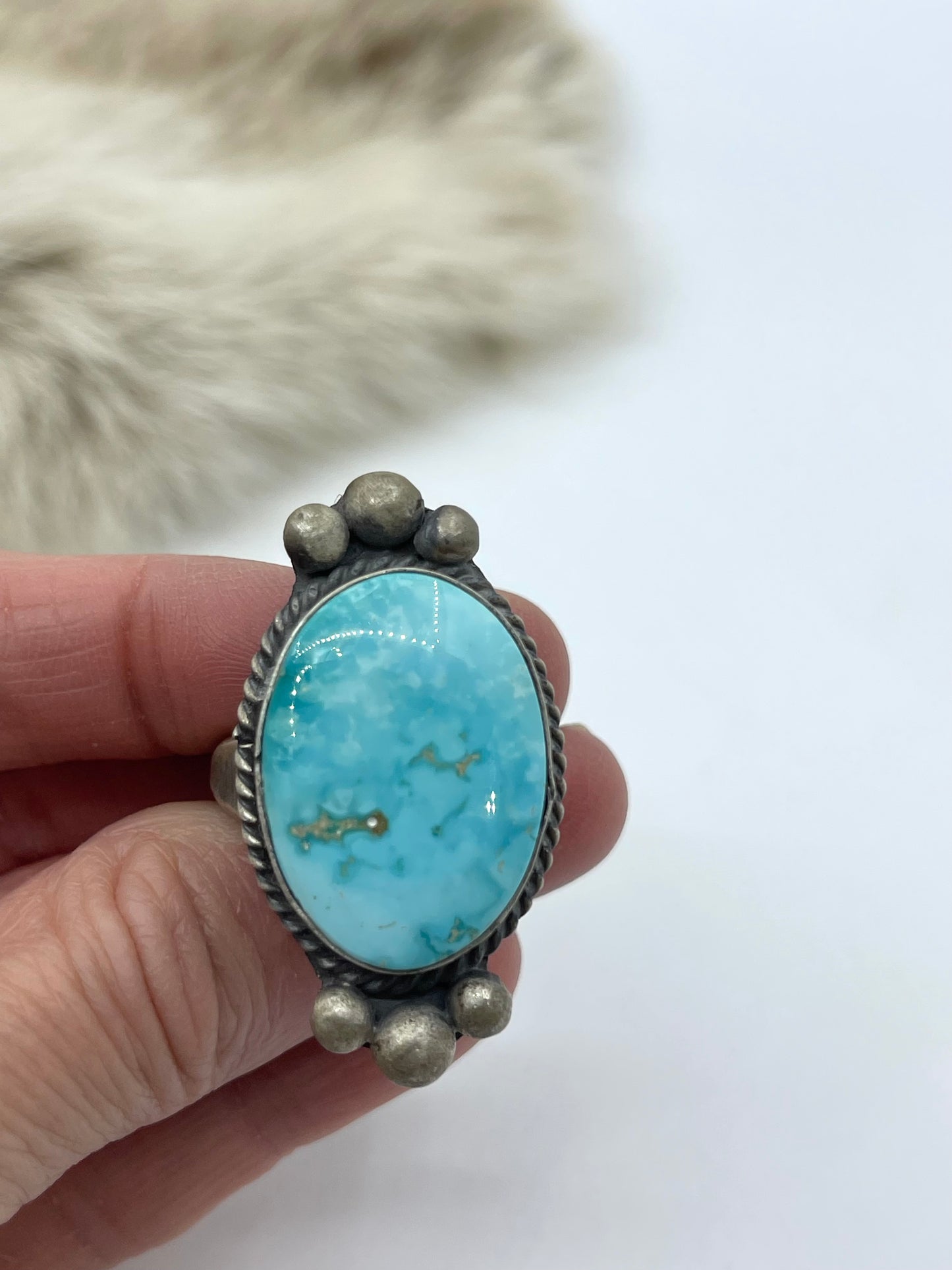 8.0 Sonoran Gold Turquoise Ring by GIlbert Nez, Navajo