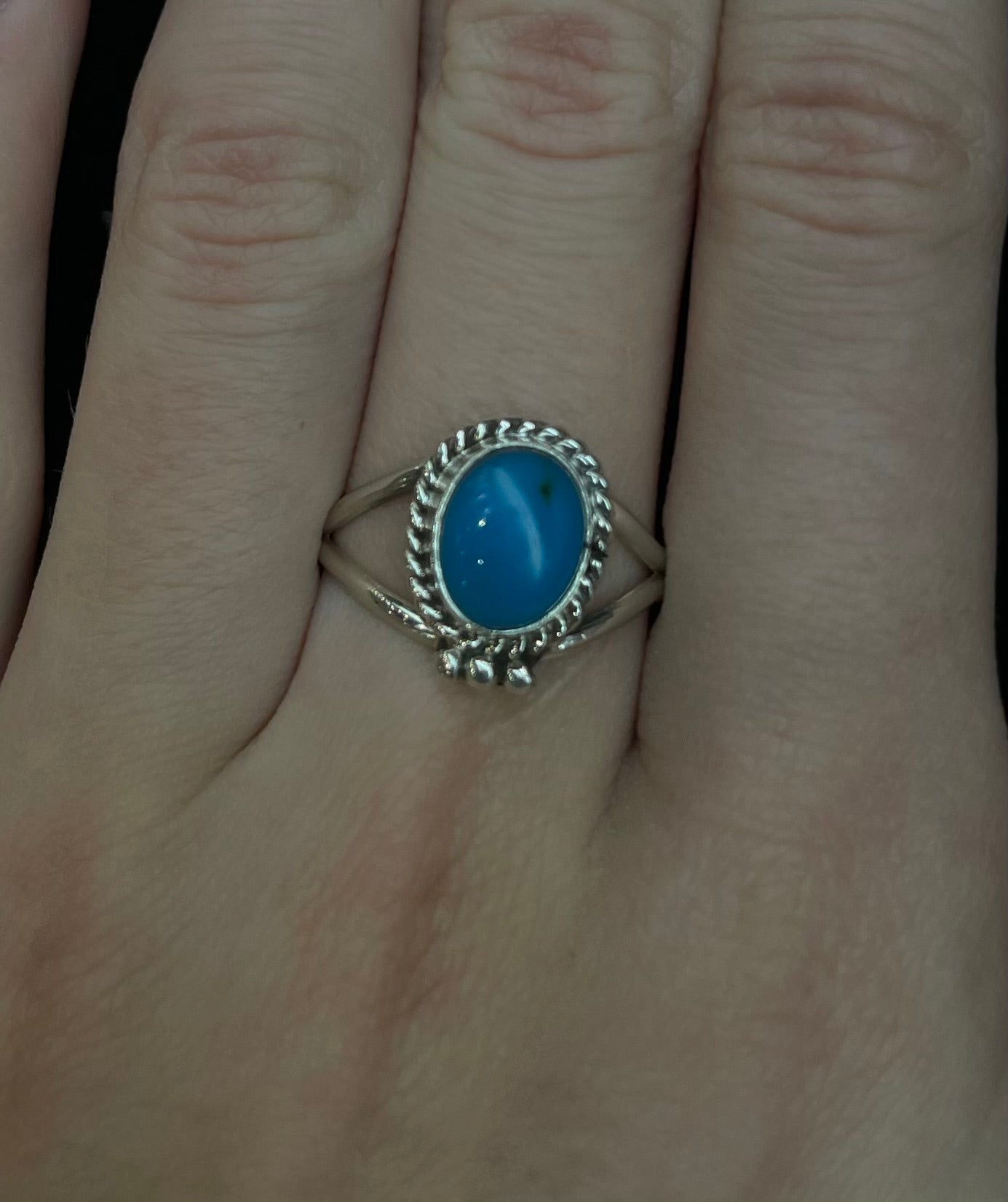 7.5 Turquoise Ring by Rosemary Saunders, Navajo
