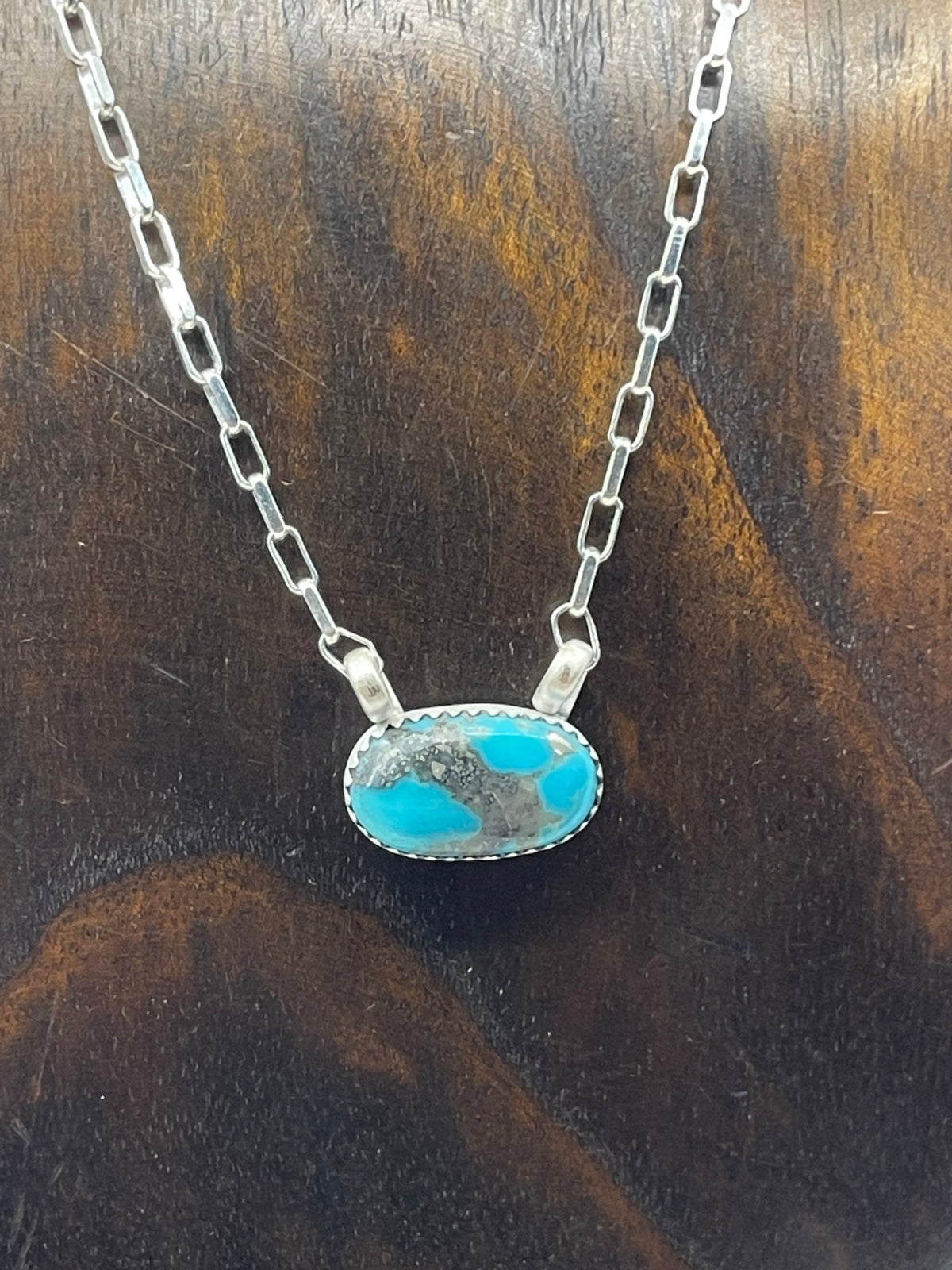 16” Single Stone Turquoise Necklace