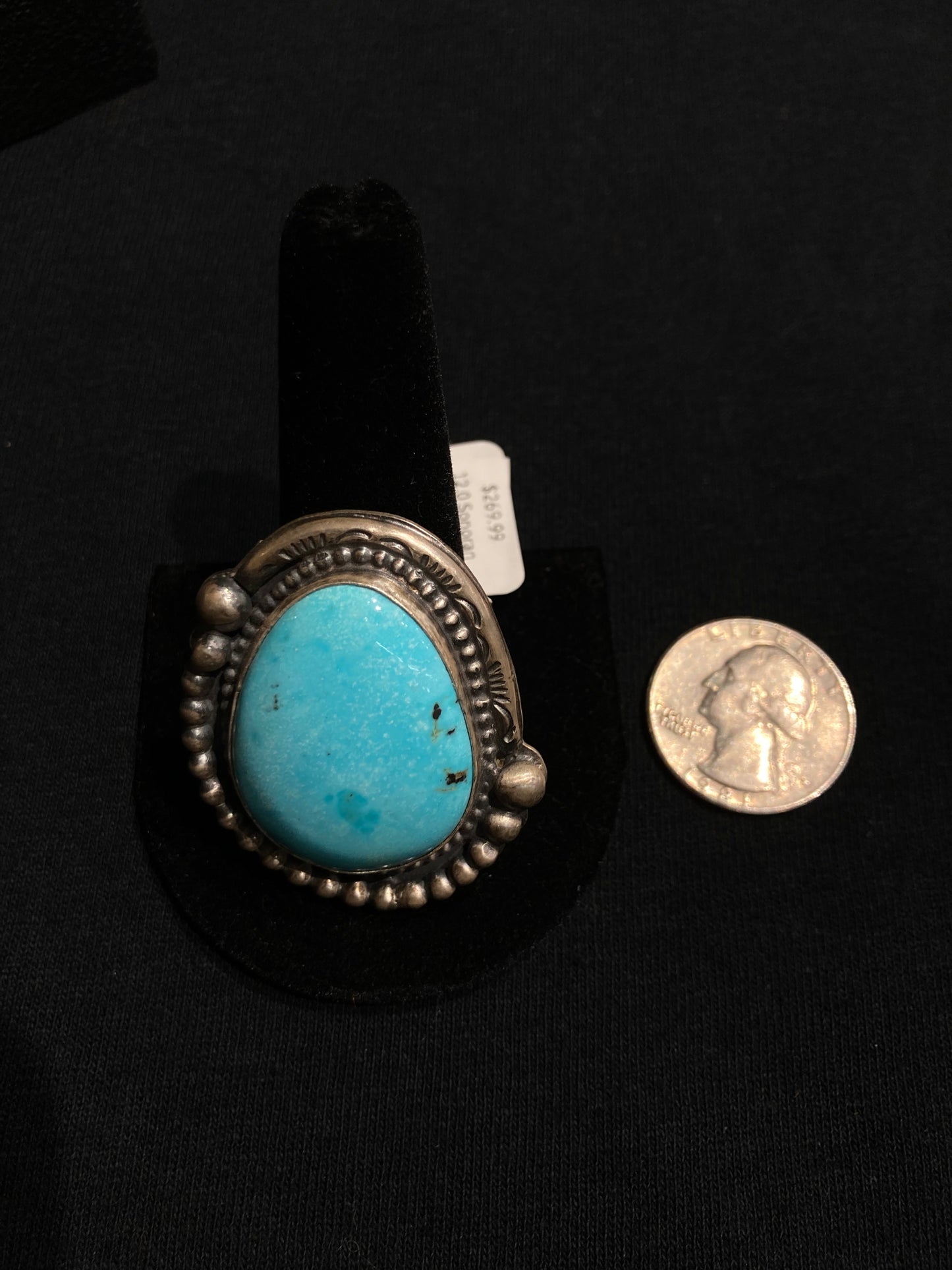 12.0 Sonoran Blue Turquoise Ring by Boyd Ashley, Navajo