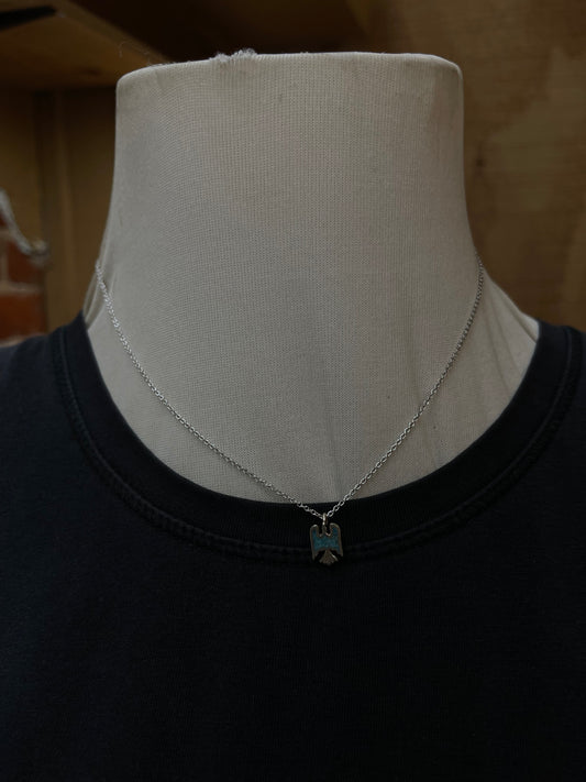 16" Dainty Turquoise Thunderbird Necklace