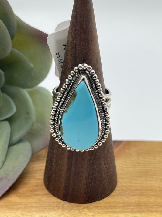 9.0 Turquoise Teardrop Ring