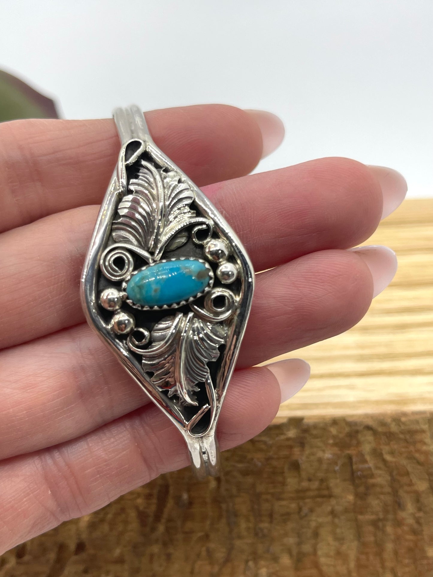 Turquoise Cuff by Harry B. Yazzie, Navajo