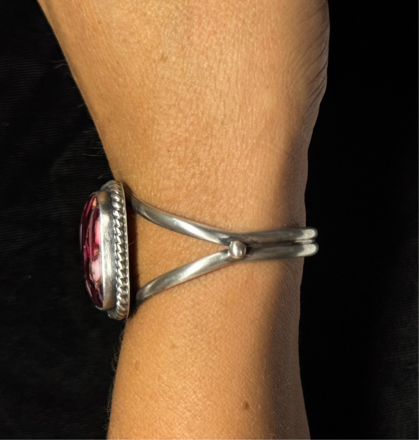 5 1/2" to 7" Dahlia Rose Adjustable Cuff by Alfred Martinez, Navajo
