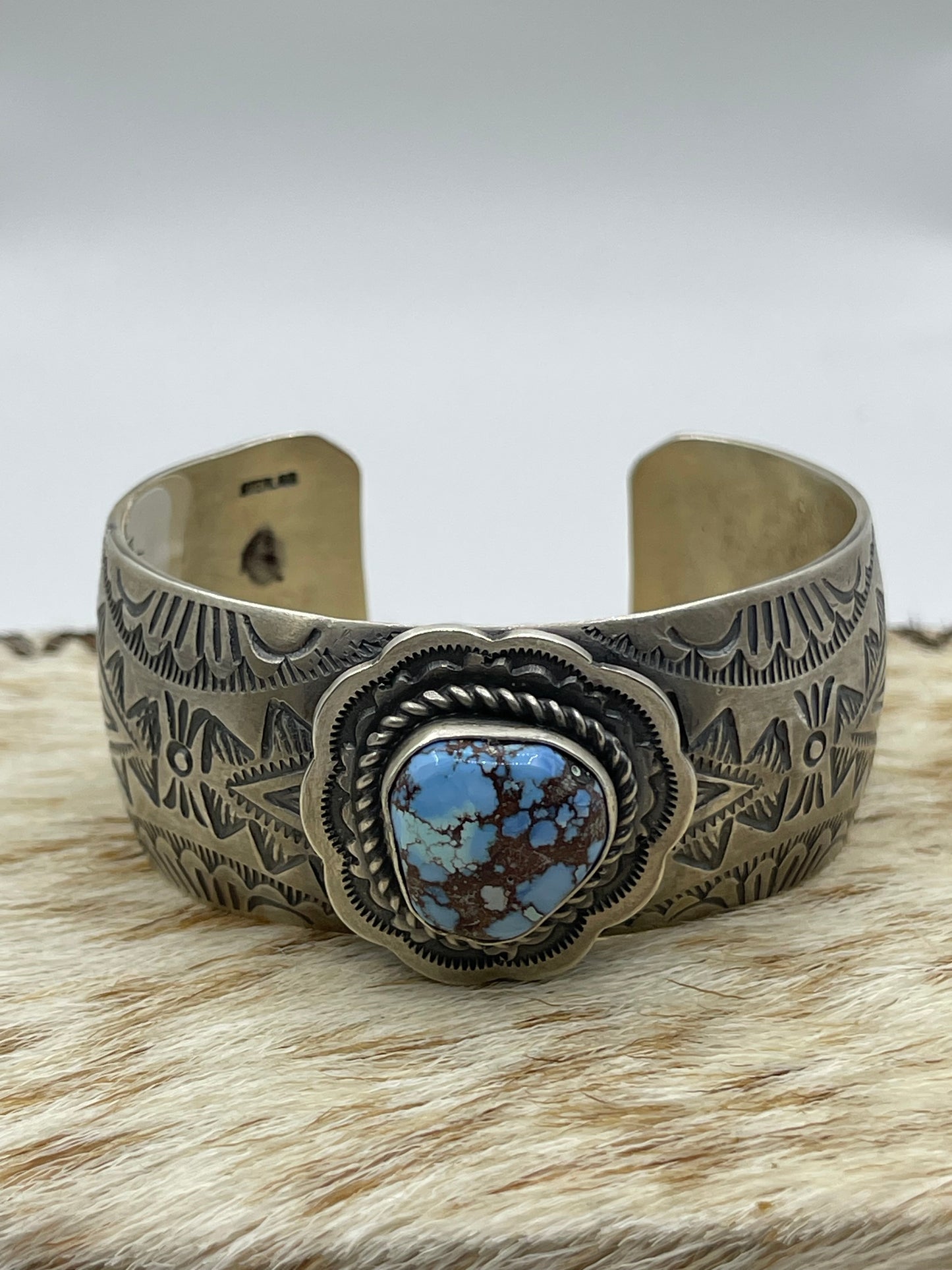 Golden Hill Turquoise 6”-7 1/2” Cuff by Boyd Ashley, Navajo