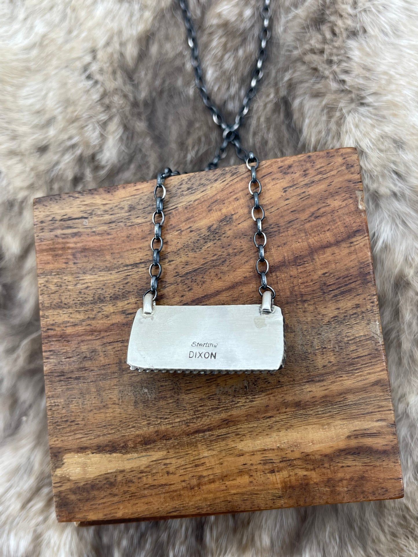 #8 Turquoise Bar Necklace by Johnny Dixon, Navajo