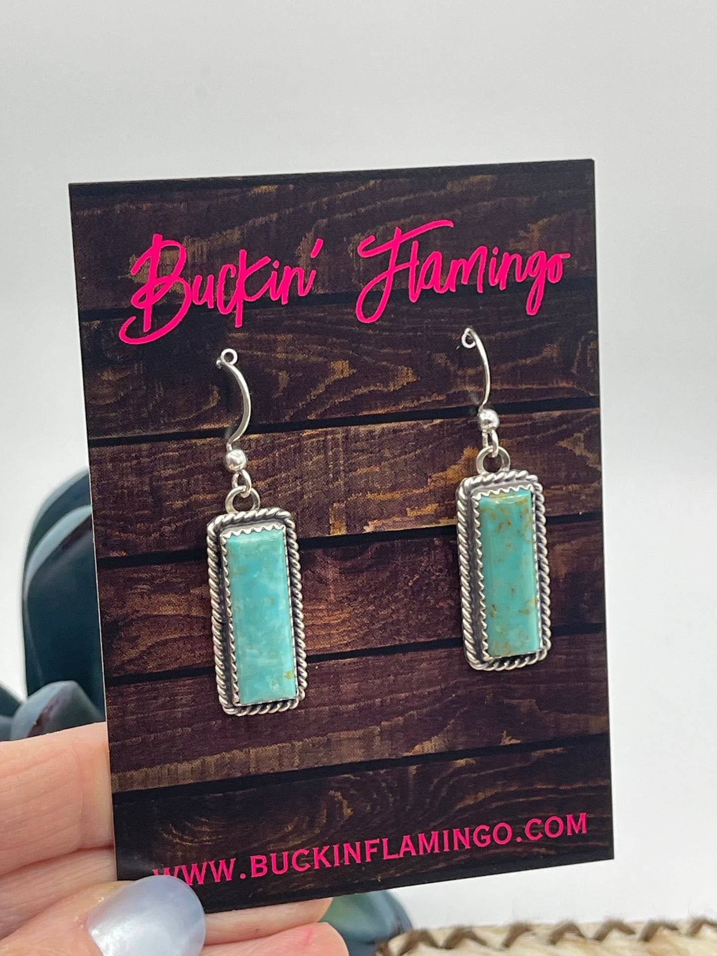 Kingman Turquoise Bar Earring