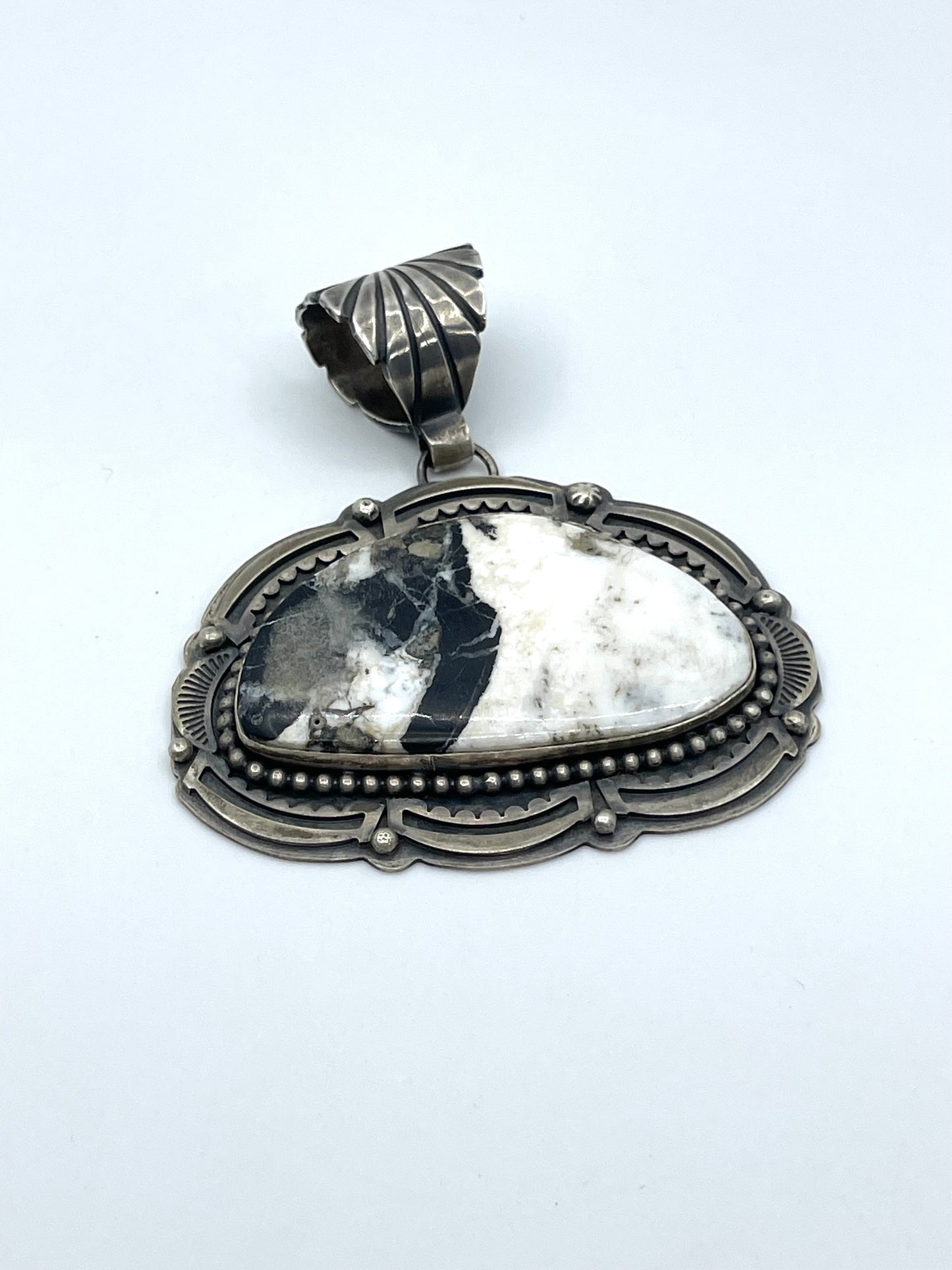 White Buffalo Pendant with 16.4mm Bale by Steven Nez, Navajo