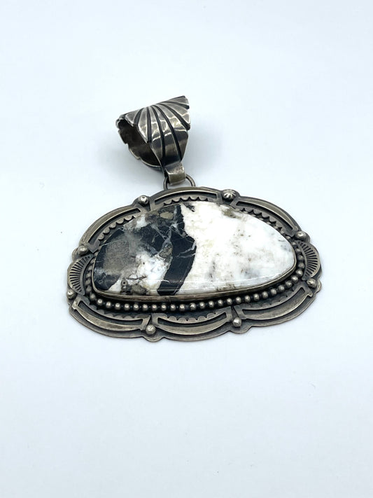 White Buffalo Pendant with 16.4mm Bale by Steven Nez, Navajo