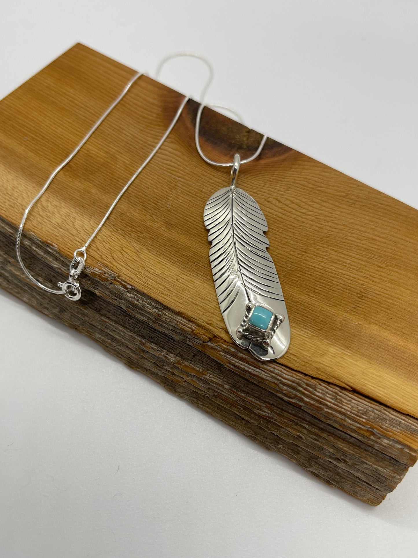 16" Feather Necklace by Raymond Yazzie, Navajo