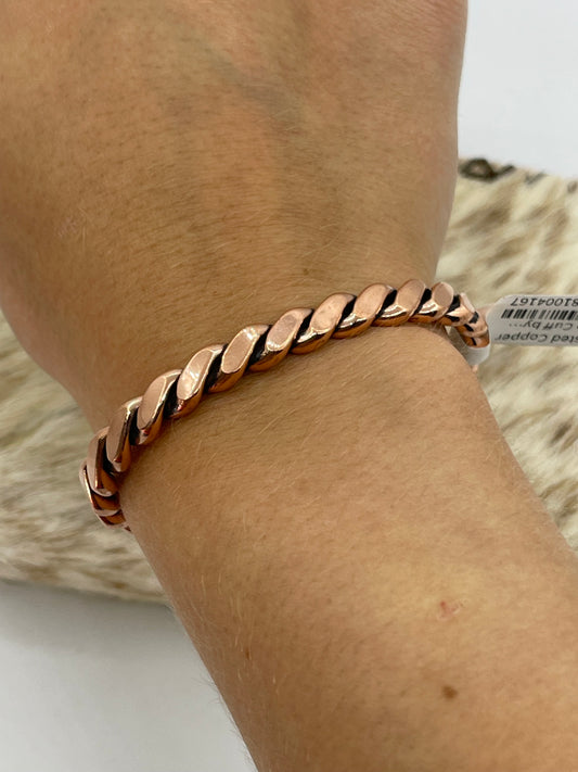Twisted Copper Wire Cuff by Elaine Tahe, Navajo