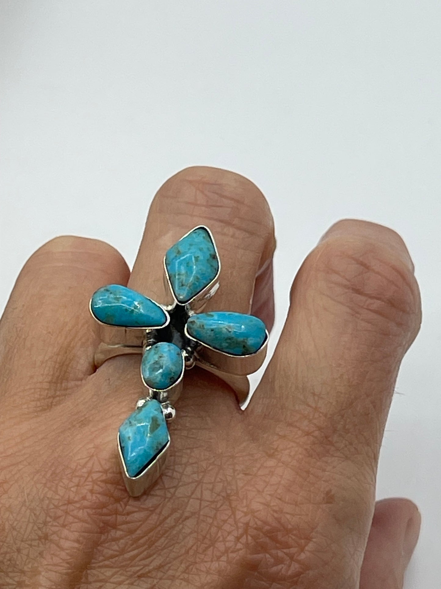8.0 Cross Turquoise Ring by Harold