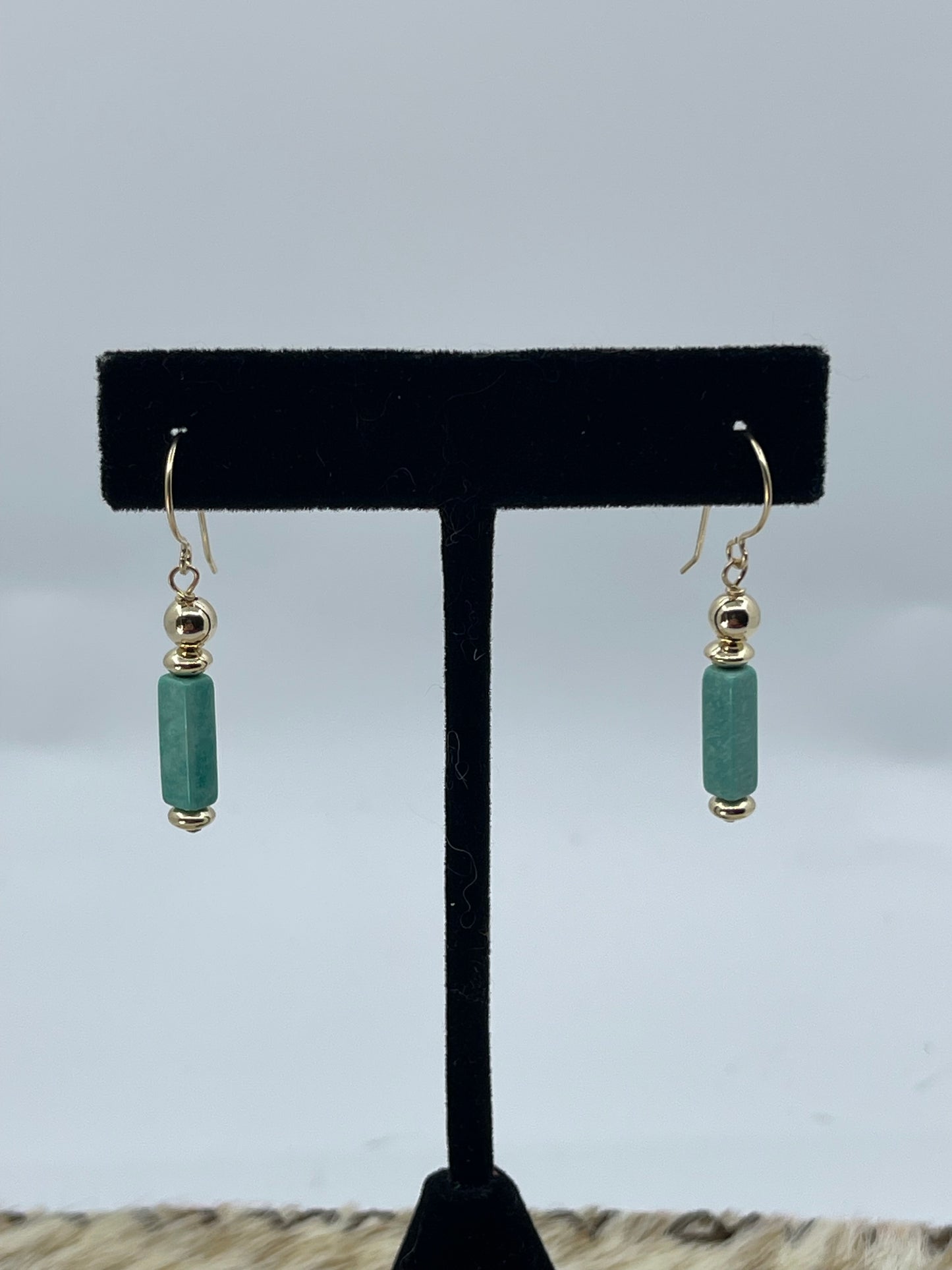 14k Gold Filled with Turquoise Dangle Earrings